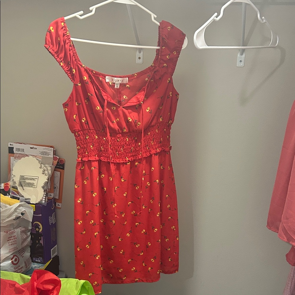 Red Floral Women's Dress
